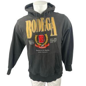 Bodega Boston & Los Angeles Black Long Sleeve Hoodie Hooded Sweatshirt Size XL